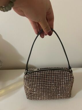 Authentic Alexander Wang Rhinestone Mesh Mini Shoulder Bag - Pink